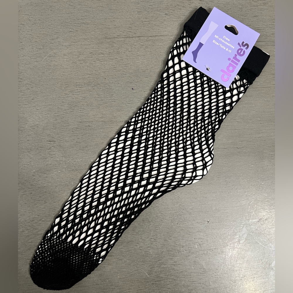 Black Fishnet Socks NWT
